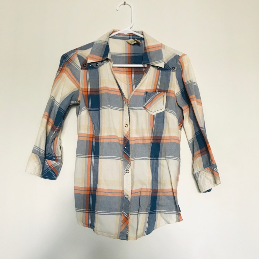 Plaid button down shirt
